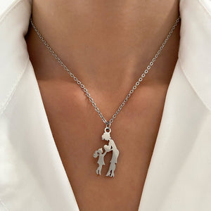 Mom Child Love Heart Pendant Necklace - Perimade & Co.