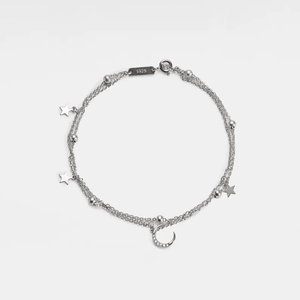 Moon Star Double Chain Charm Bracelet - Perimade & Co.