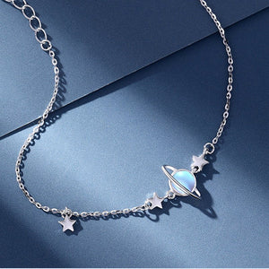 Moonstone Planet Saturn Charm Bracelet - Perimade & Co.