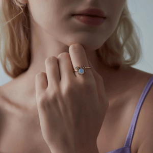 Moonstone Rainbow Halo Fidget Spinner Ring - Perimade & Co.