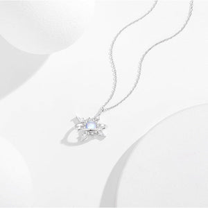 Moonstone Saturn North Star Pendant Necklace - Perimade & Co.