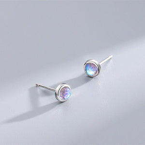 Moonstone Turquoise Agate Stud Earrings - Perimade & Co.