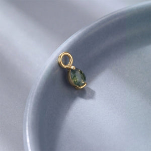 Mossy Agate Teardrop Huggie Hoop Earrings - Perimade & Co.