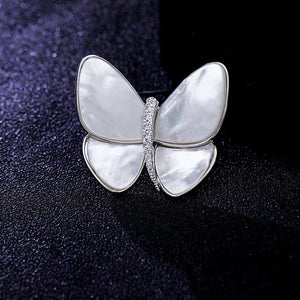 Mother of Pearl Butterfly Shell Inlay Brooch - Perimade & Co.