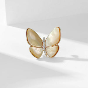 Mother of Pearl Butterfly Shell Inlay Brooch - Perimade & Co.