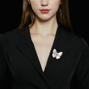 Mother of Pearl Butterfly Shell Inlay Brooch - Perimade & Co.