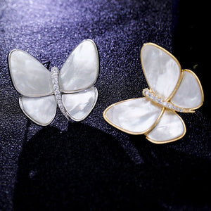 Mother of Pearl Butterfly Shell Inlay Brooch - Perimade & Co.