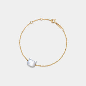 Mother of Pearl Cat Charm Stacking Bracelet - Perimade & Co.