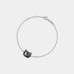 Mother of Pearl Cat Charm Stacking Bracelet - Perimade & Co.