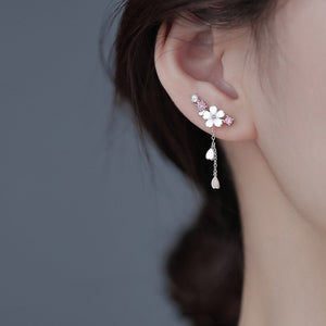 Mother Of Pearl Cherry Blossom Earrings - Perimade & Co.
