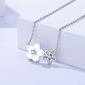 Mother Of Pearl Cherry Blossom Necklace - Perimade & Co.