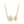 Gold necklace with a white flower and butterfly pendant on a white background