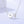Silver necklace with floral pendant on a light blue background