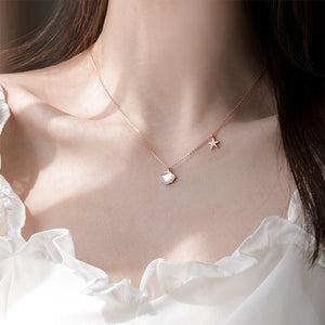 Mother Of Pearl Seashell Starfish Necklace - Perimade & Co.