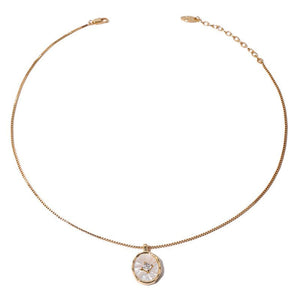 Mother Of Pearl Textured Medallion Necklace - Perimade & Co.