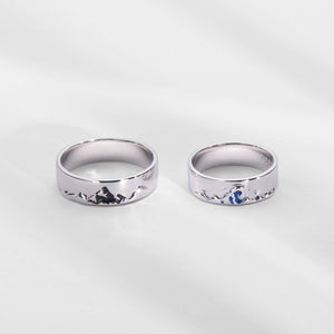 Mountain Ocean Couple Matching Wedding Ring - Perimade & Co.