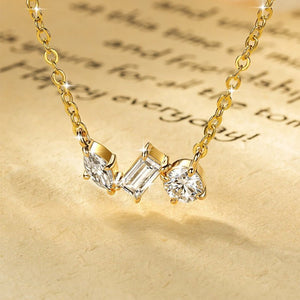 Multi Cut Moissanite Cluster Pendant Necklace - Perimade & Co.