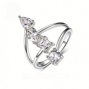 Multi Cut Moissanite Layered Statement Ring - Perimade & Co.