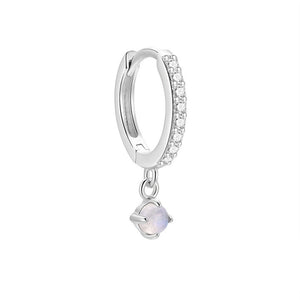 Multi Shape Moonstone Drop CZ Hoop Earrings - Perimade & Co.