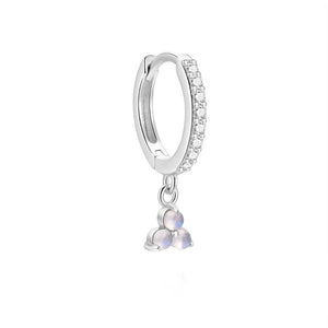 Multi Shape Moonstone Drop CZ Hoop Earrings - Perimade & Co.