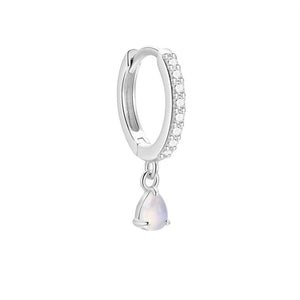 Multi Shape Moonstone Drop CZ Hoop Earrings - Perimade & Co.