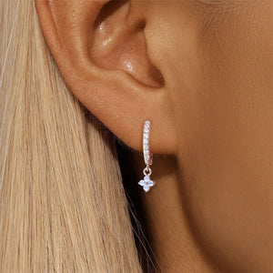 Multi Shape Moonstone Drop CZ Hoop Earrings - Perimade & Co.