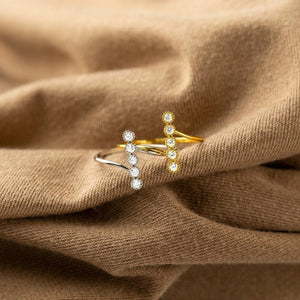 Multi - Stone CZ Beaded Bypass Ring - Perimade & Co.