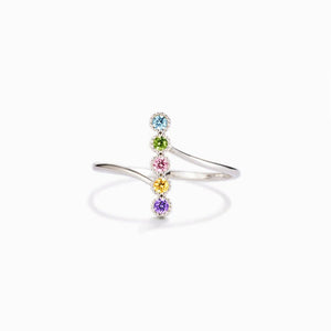 Multi - Stone CZ Beaded Bypass Ring - Perimade & Co.