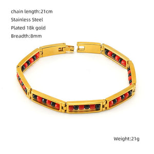 Multicolor Enamel Beaded Bangle Bracelet - Perimade & Co.