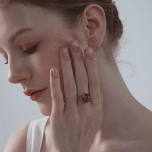 Natural Amethyst Crystal Statement Ring - Perimade & Co.