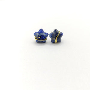Natural Crystal Stone Star Wire Stud Earrings - Perimade & Co.
