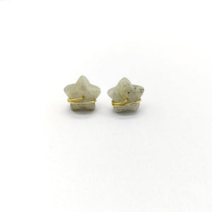 Natural Crystal Stone Star Wire Stud Earrings - Perimade & Co.