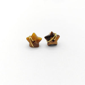 Natural Crystal Stone Star Wire Stud Earrings - Perimade & Co.