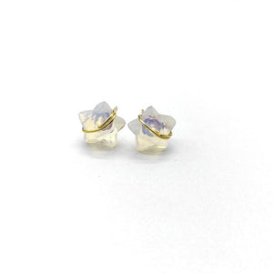 Natural Crystal Stone Star Wire Stud Earrings - Perimade & Co.