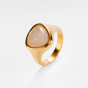 Natural Rose Quartz Crystal Statement Ring - Perimade & Co.
