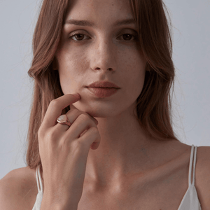 Natural Rose Quartz Crystal Statement Ring - Perimade & Co.