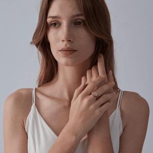 Natural Rose Quartz Crystal Statement Ring - Perimade & Co.