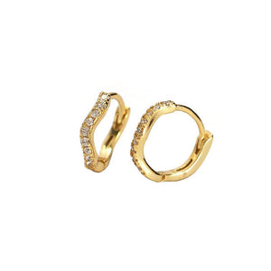 Ocean Sea Wave Huggie Hoop Earrings - Perimade & Co.