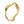 Gold ring with a wavy design on a white background