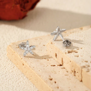 Ocean Starfish Pave Seed Pearl Stud Earrings - Perimade & Co.