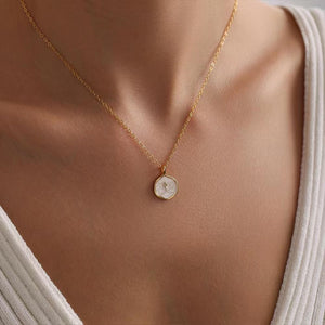Octagon Enamel Cross Pendant Necklace - Perimade & Co.