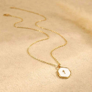 Octagon Enamel Cross Pendant Necklace - Perimade & Co.