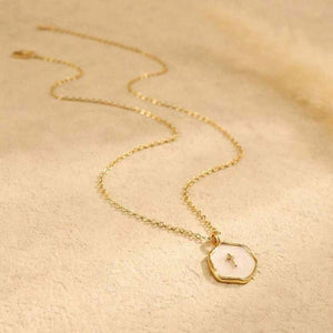 Octagon Enamel Cross Pendant Necklace - Perimade & Co.