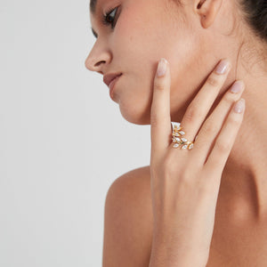 Olive Leaf Stacking Bypass Statement Ring - Perimade & Co.