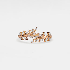 Olive Leaf Vine Branch Stacking Bypass Ring - Perimade & Co.