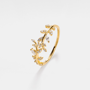 Olive Tree Leaf Branch Stacking Bypass Ring - Perimade & Co.