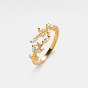 Olive Tree Leaf Branch Stacking Bypass Ring - Perimade & Co.