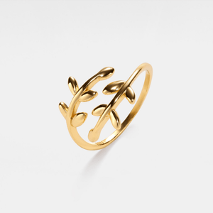 Olive Tree Leaf Stacking Bypass Ring - Perimade & Co.