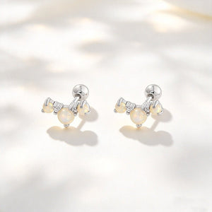 Opal Cluster Curved Ear Climber Stud Earrings - Perimade & Co.