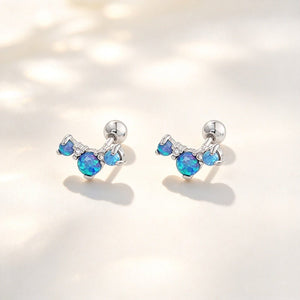 Opal Cluster Curved Ear Climber Stud Earrings - Perimade & Co.